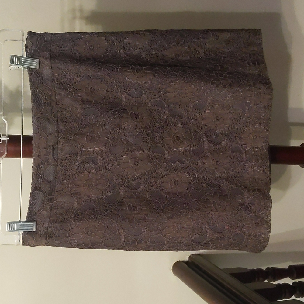Loft gray lace pencil skirt